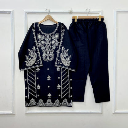 Dazzling Embroidered 2PC (Premium Cotton) D-419