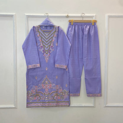 Embroidered Galaxy 3PC (Cotton) D-319