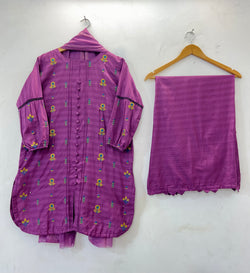 Happy Sunflower Co-Ord Set 3PC (Cotton Lawn) D-35