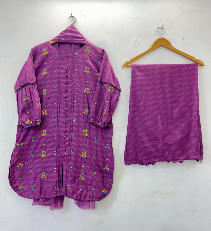 Happy Sunflower Co-Ord Set 3PC (Cotton Lawn) D-35