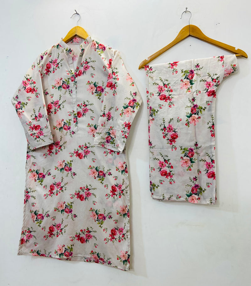 Printed Long Length 2-piece (Lawn) D- 42