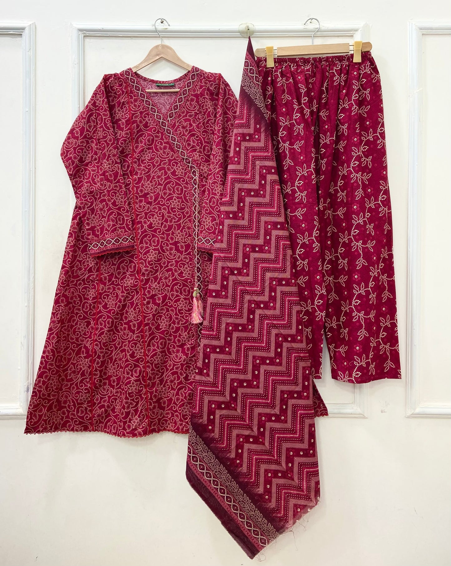 Angrakha Frocks | 3PC Binsaeed Lawn D-653
