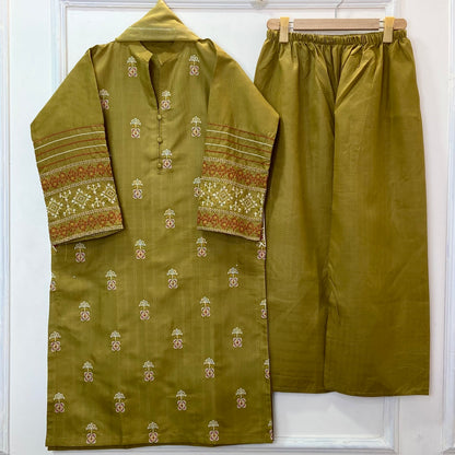 Perfect Pocket Embroidered 3PC (Premium Cotton) (Hot Seller) D-376