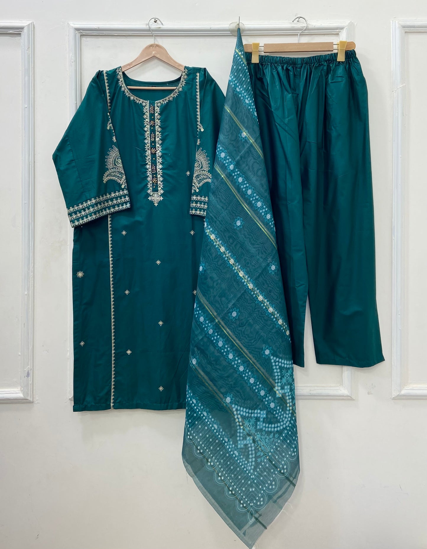 Long Embroidered | 3PC Cotton D-563