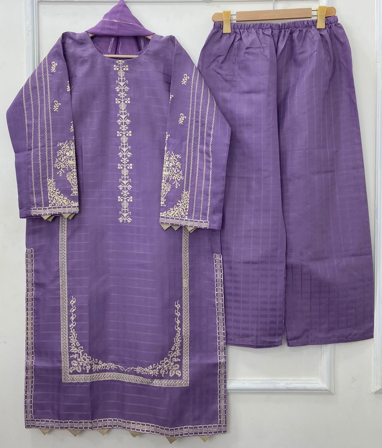 Eid Edit: Embroidered 3PC (Premium Cotton) D-456