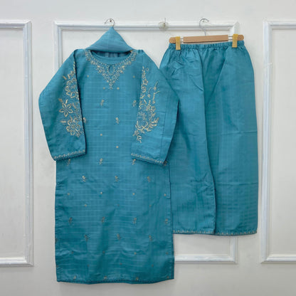Eid Edit: Embroidered 3PC (Premium Cotton) D-440
