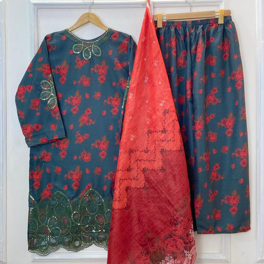 Sparkle Embroidered Beauty 3PC (Bana Dora) D-345