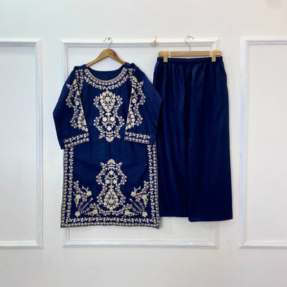 Heavy Embroidered 2PC (Khaddar D-299