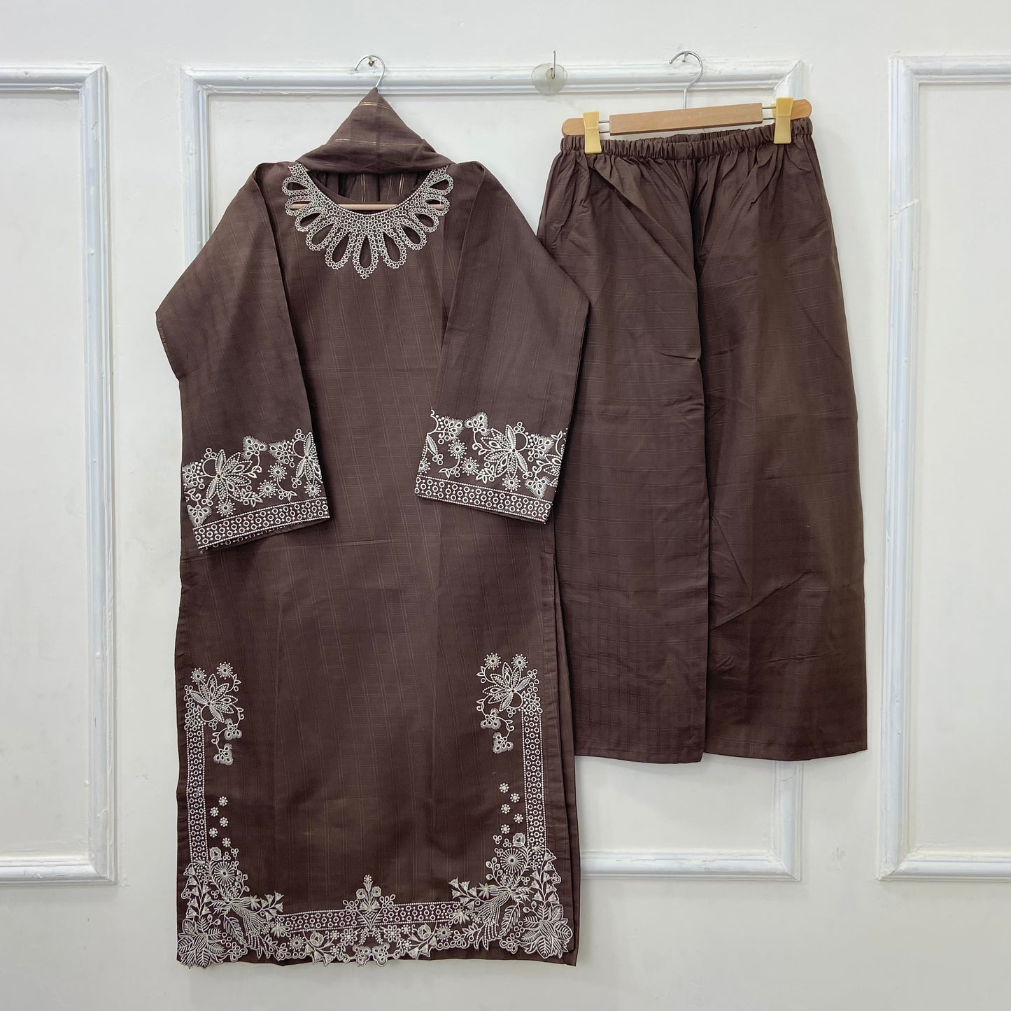 Eid Edit: Embroidered 3PC (Premium Cotton) D-463