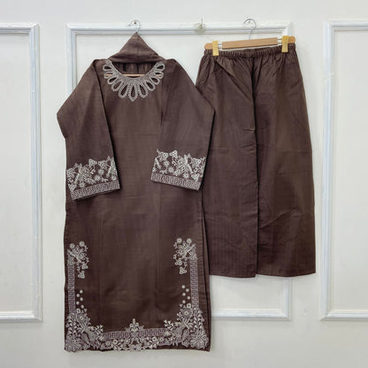 Eid Edit: Embroidered 3PC (Premium Cotton) D-463