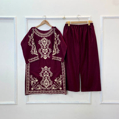 Heavy Embroidered 2PC (Khaddar D-299
