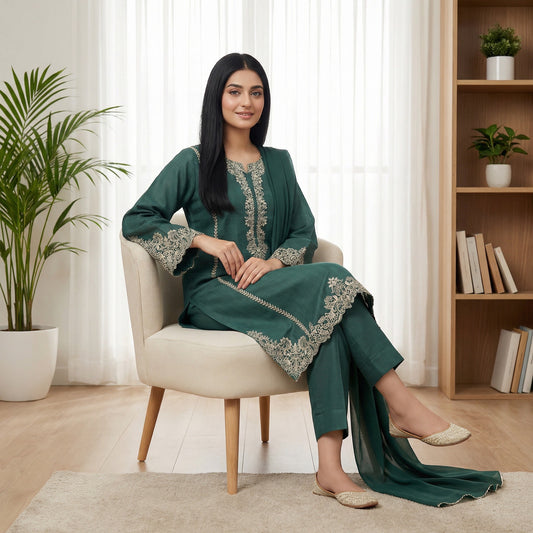 Zareen Cutwork | 3PC Cotton Lawn D-582