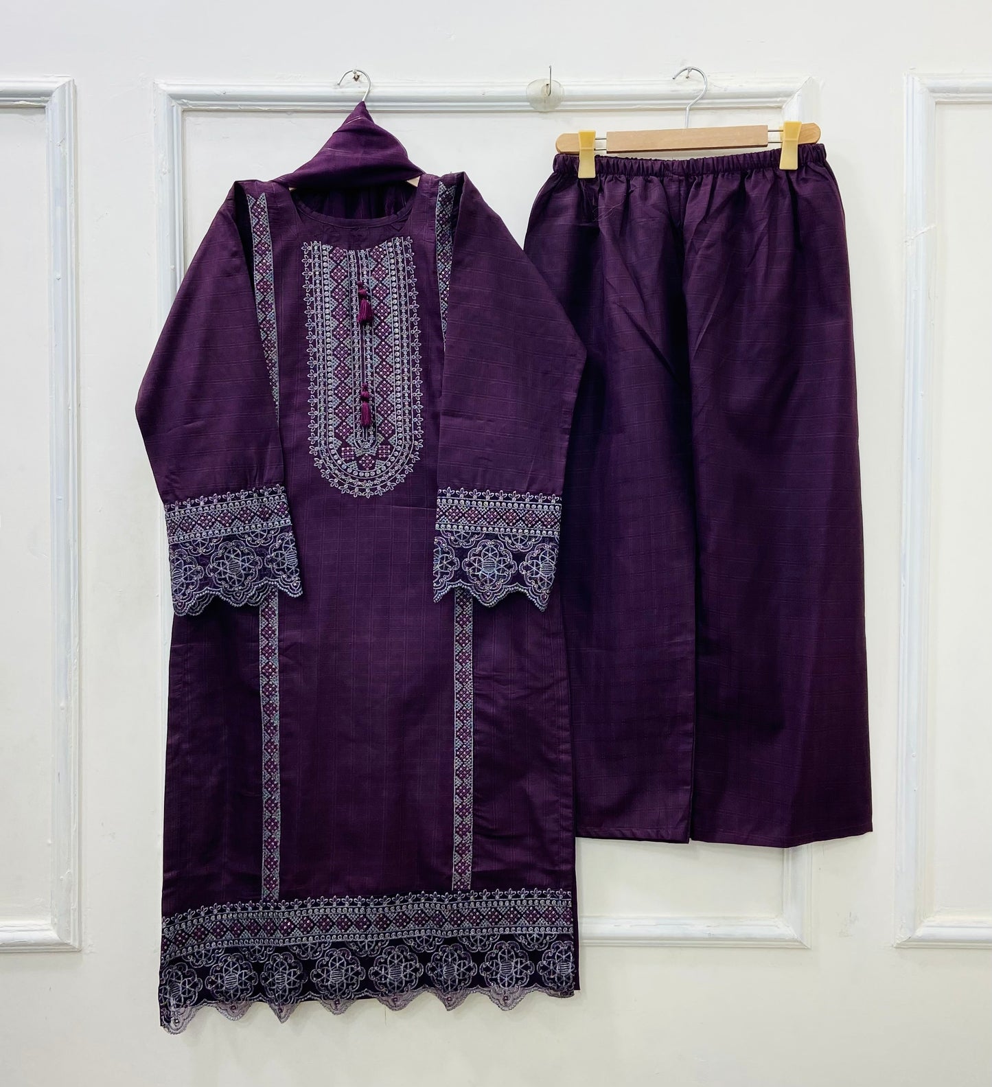 Eid Embroidered 3PC (Premium Cotton) D-488