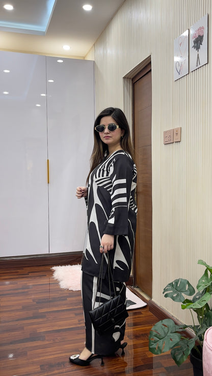 Zebra Vibes Co-Ord Set (Imported Silk) D-100