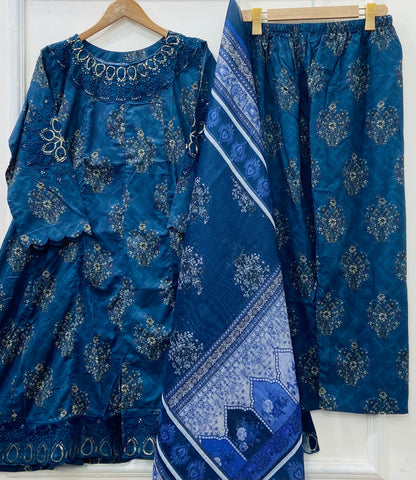 Lawn Series: Frock 3PC (Lawn) D-526