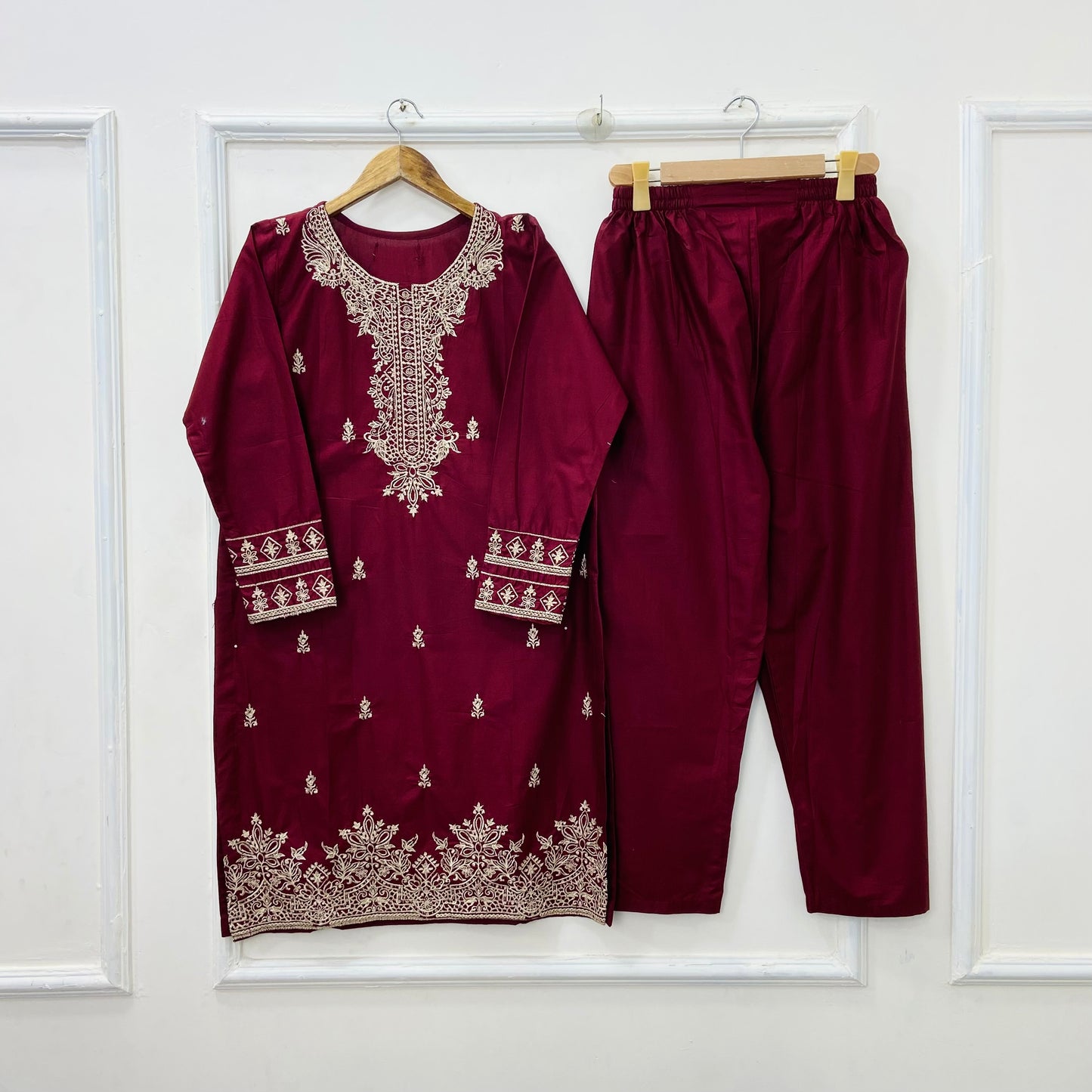 Fairy Embroidered 2PC (Premium Cotton) D-412