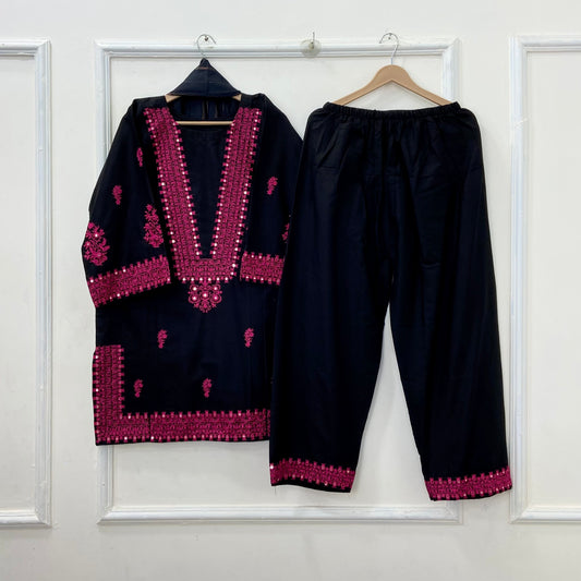 Foil Embroidered Bliss 3PC (Premium Cotton) D-454 DELIVERY TIME 10 TO 12 DAYS