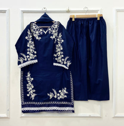 Jall Embroidered | 3PC Lawn Cotton D-633