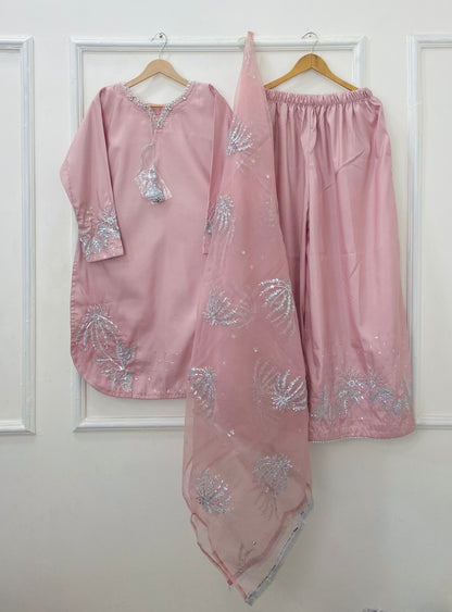 Laila Embroidered 3PC (Sheesha Silk) D-460