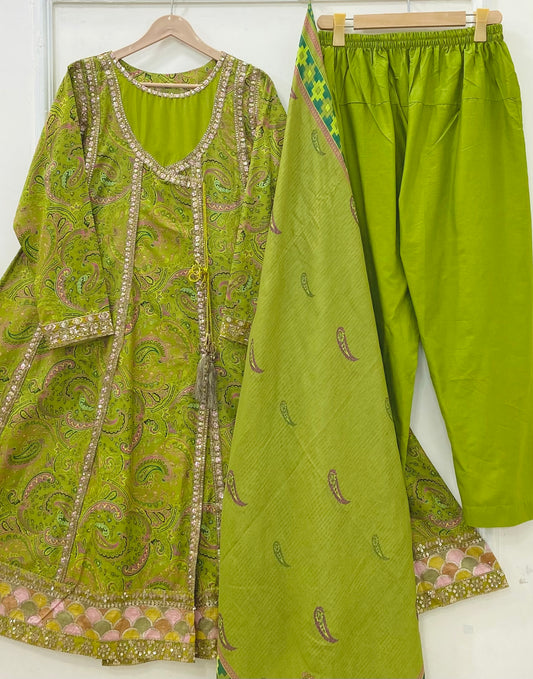 Green Aura | Premium Frock 3PC