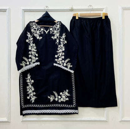 Jall Embroidered 3PC (Cotton) D-519