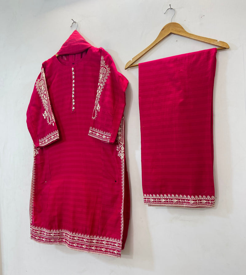 Embroidered Pocket Style 3PC (Cotton Lawn) D-41