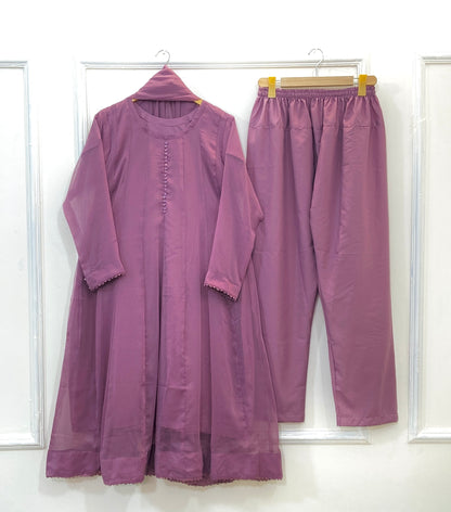Flowy Glamour Frock 3PC (Chiffon) D-158