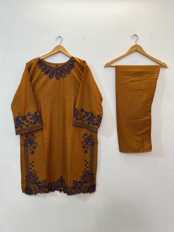 Cotton Cutwork 2PC 09-Rust