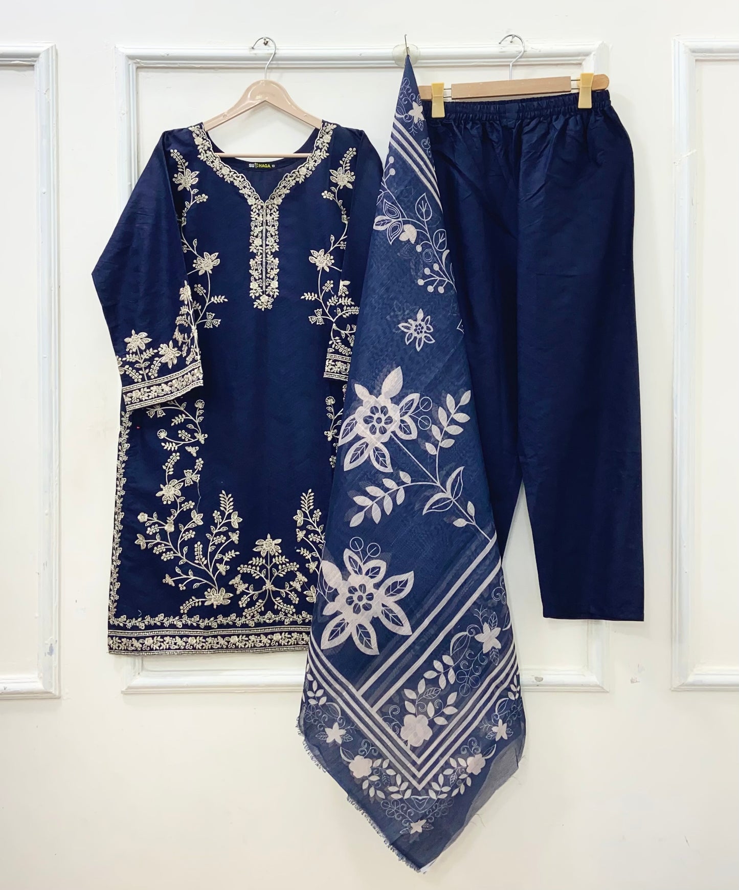 Embroidered Long | 3PC Cotton D-652
