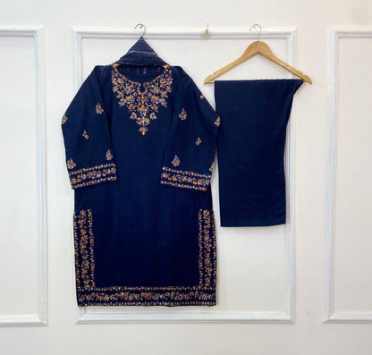 Multi Embroidered 3PC (Khaddar) D-218