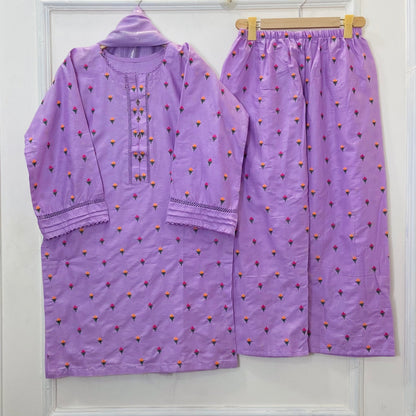 Tulip Embroidered Beauty 3PC (Premium Cotton) D-382