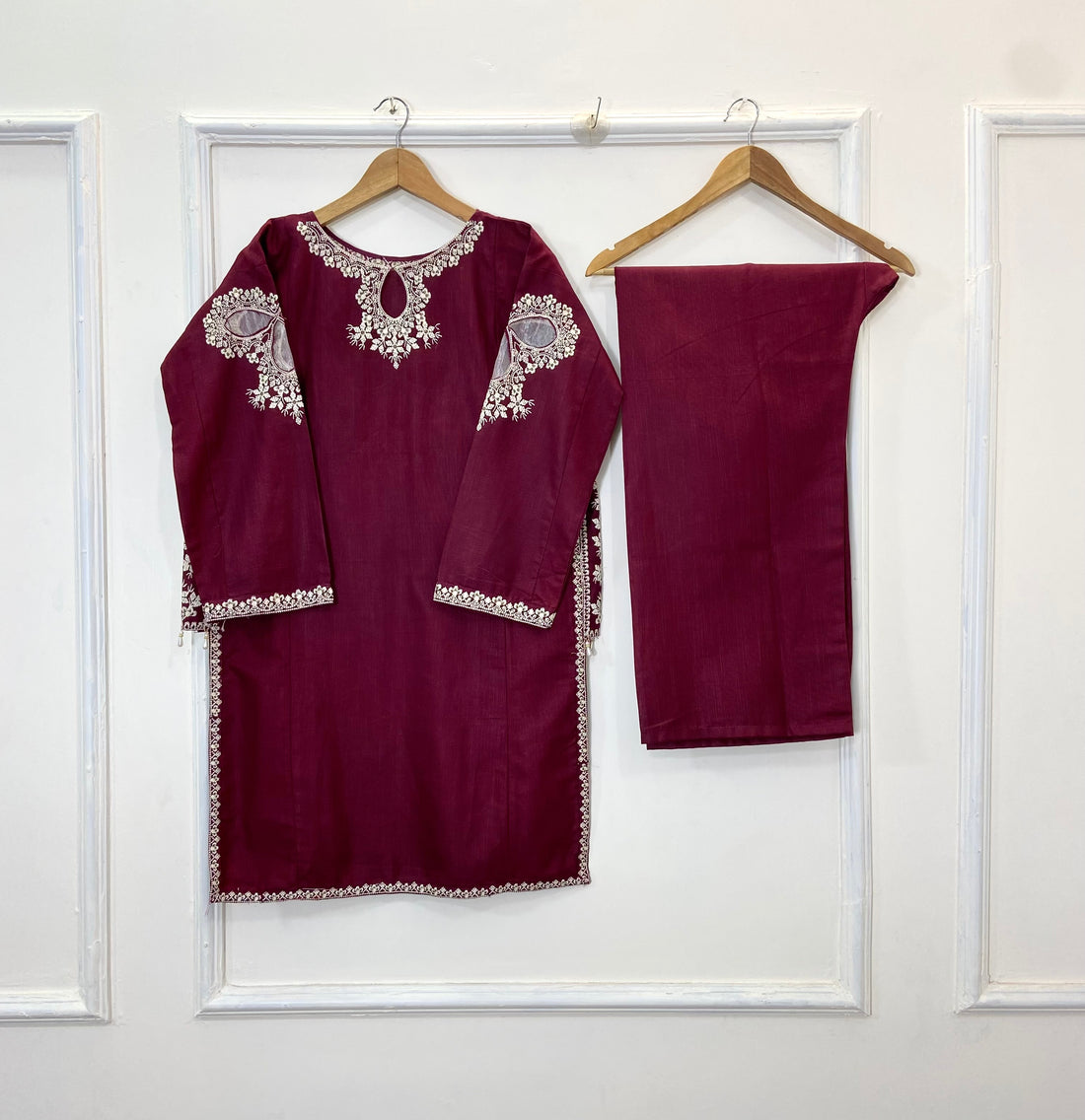 Front & Back Embroidered 2PC (Hot Seller) (Khaddar) D-188