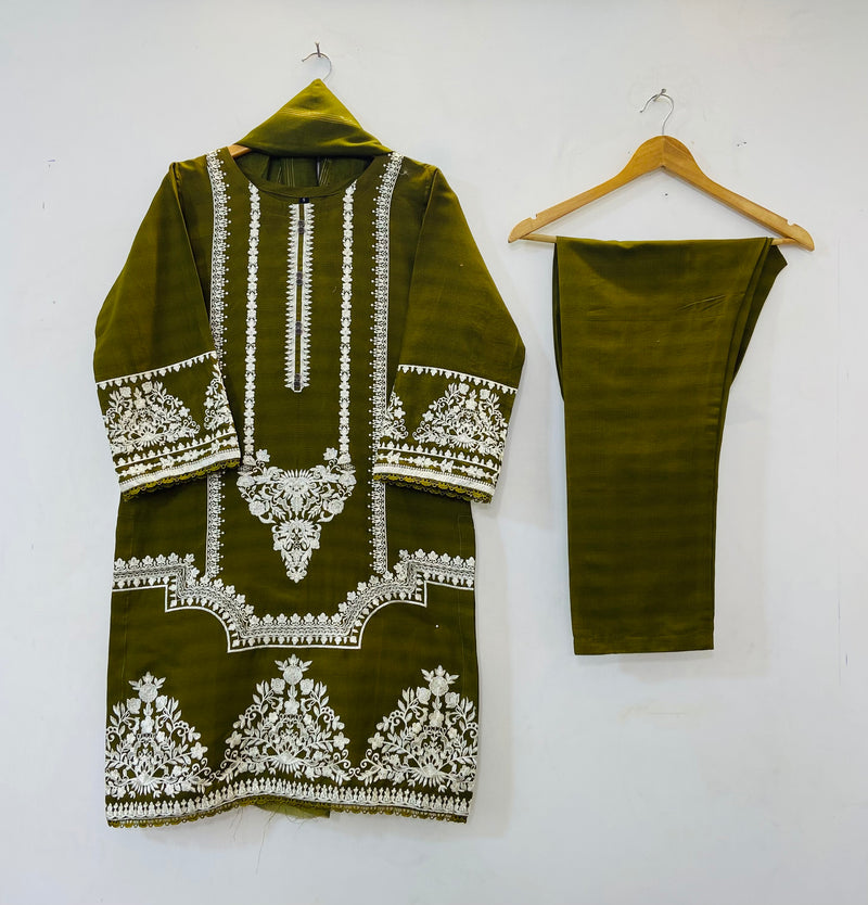 Taj Embroidered 3PC (Premium Cotton) D-51