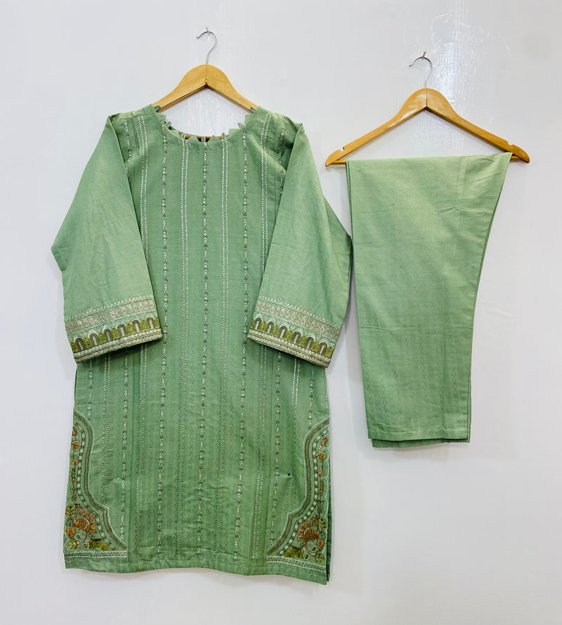 Elegant Embroidered 2PC (Self Cotton) D-94