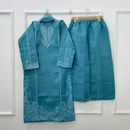Eid Edit: Embroidered 3PC (Premium Cotton) D-452