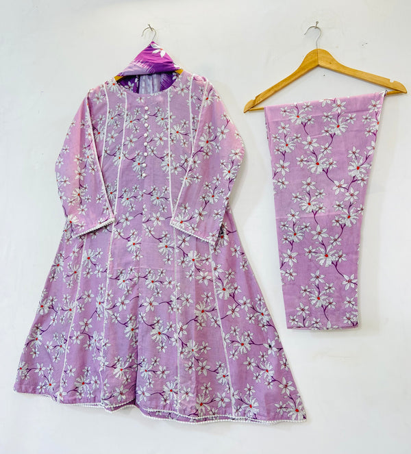 Umbrella Frocks 3PC (Lawn) D-52