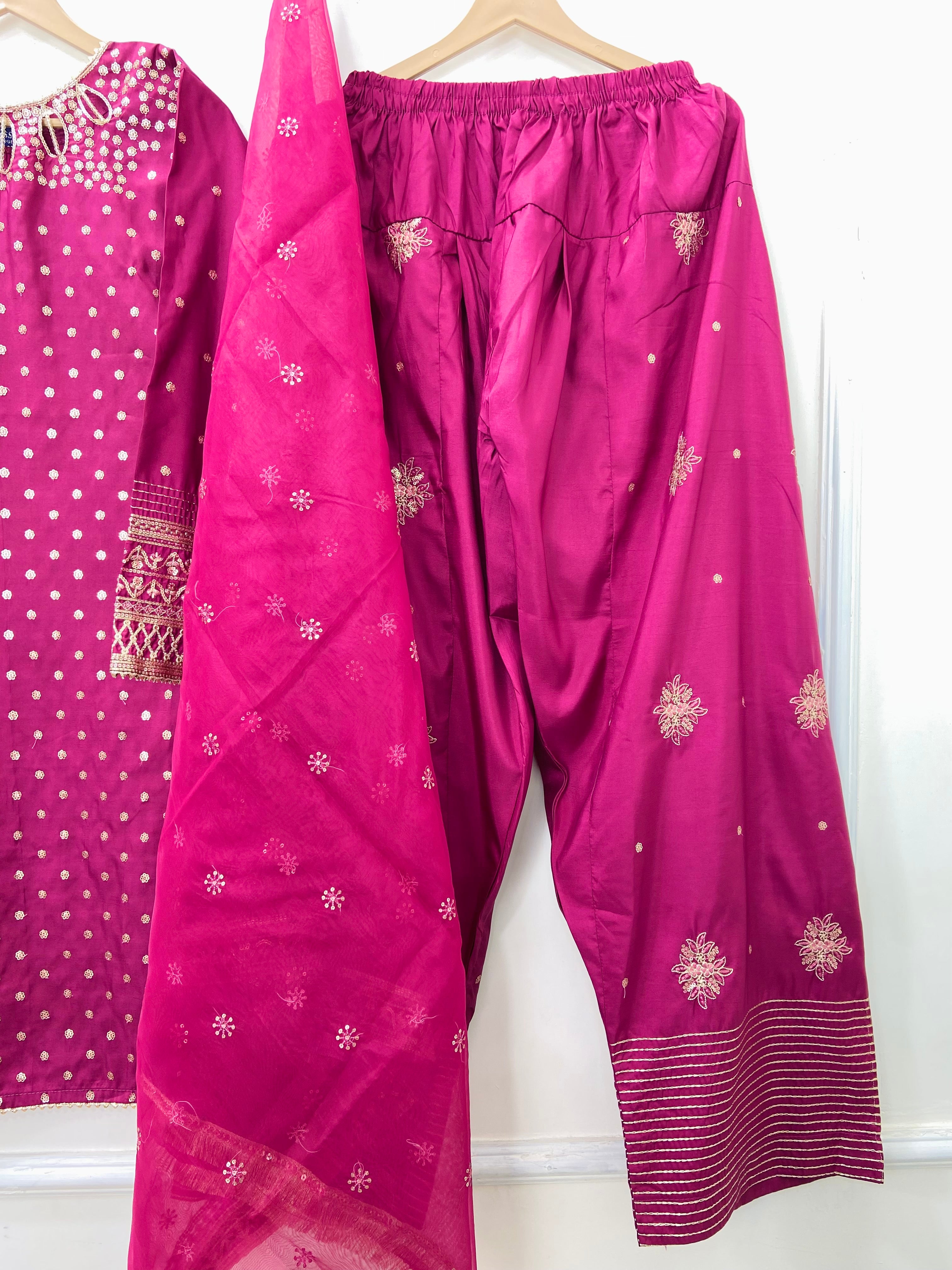 Polka Eid Vibes 3PC (Cotton Silk) D-441