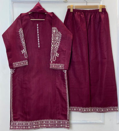 Pocketful Embroidered Beauty 3PC (Premium Cotton) Hit Code D-358