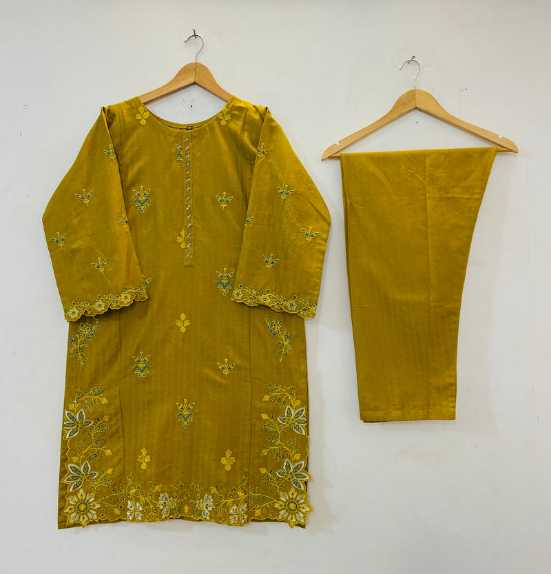 Cutwork Embroidered 2PC (Self Cotton) D-81