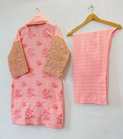 Sequins Embroidered Chic 3PC (Cotton Lawn) D-34