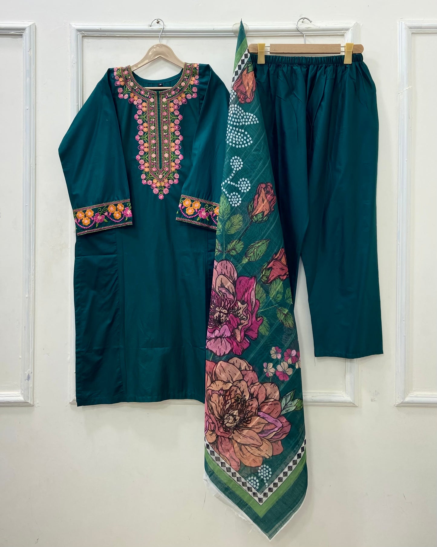 Long Embroidered | 3PC Cotton D-547