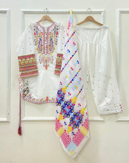 Bulbul Farshi | 3PC Lawn Cotton D-581