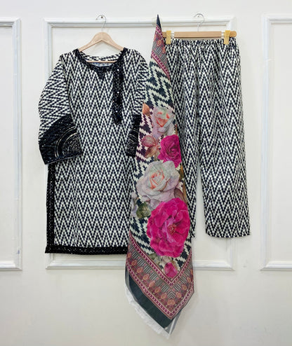 D-367  Bold Zebra 3PC (Bana Dora Silk)