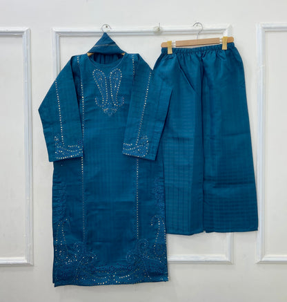 Eid Edit: Embroidered 3PC (Premium Cotton) D-452