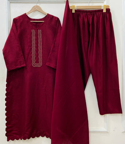 Surkhi | 3PC Raw Silk D-585