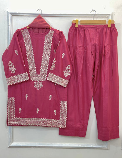 Embroidered Farshi 3PC (Khaddar) (Best Seller) D-155