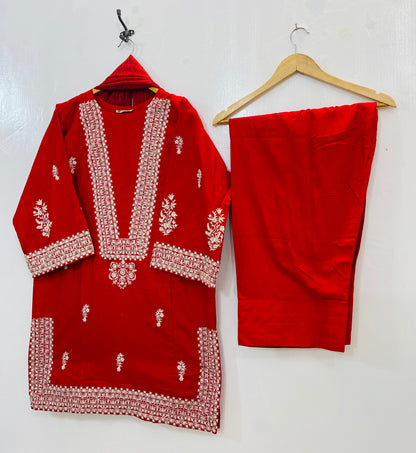 Embroidered Farshi 3PC (Khaddar) (Best Selling) D-136