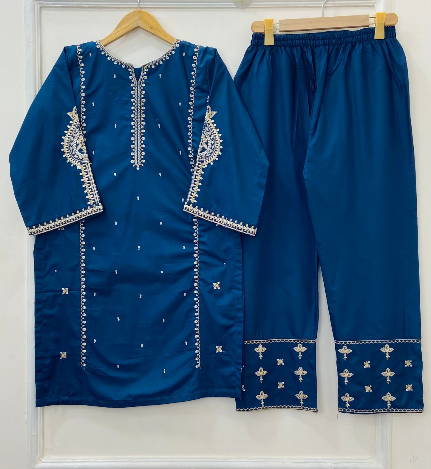 Dual Embroidered Muse 2PC (Premium Cotton) D-394