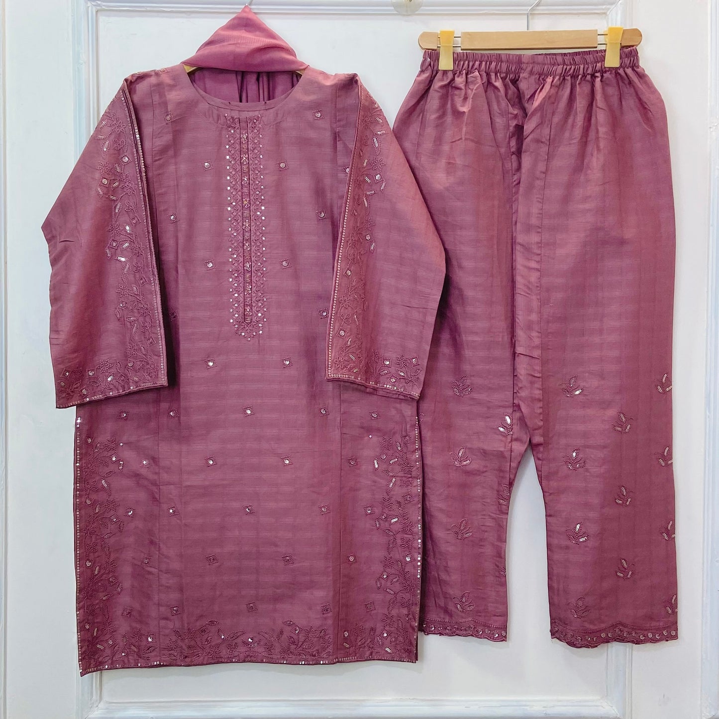 Starlight Embroidered 3PC (Premium Cotton) D-378
