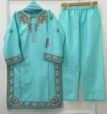 Embroidered Formal | 3PC Cotton D-571
